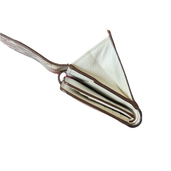 Beautiful RARE Celine Bifold Snap Wallet with Horse & Buggy White & Grey GUC - Picture 6 of 16